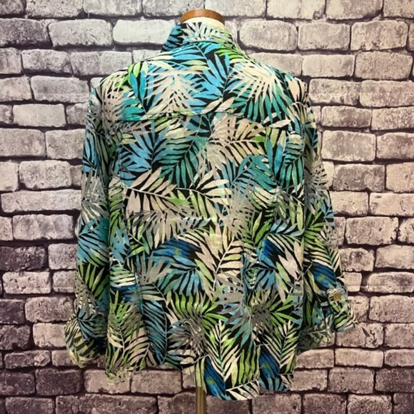 Ruby Rd. Multicolored Sheer Button Down Blouse Size 24W - Picture 7 of 11